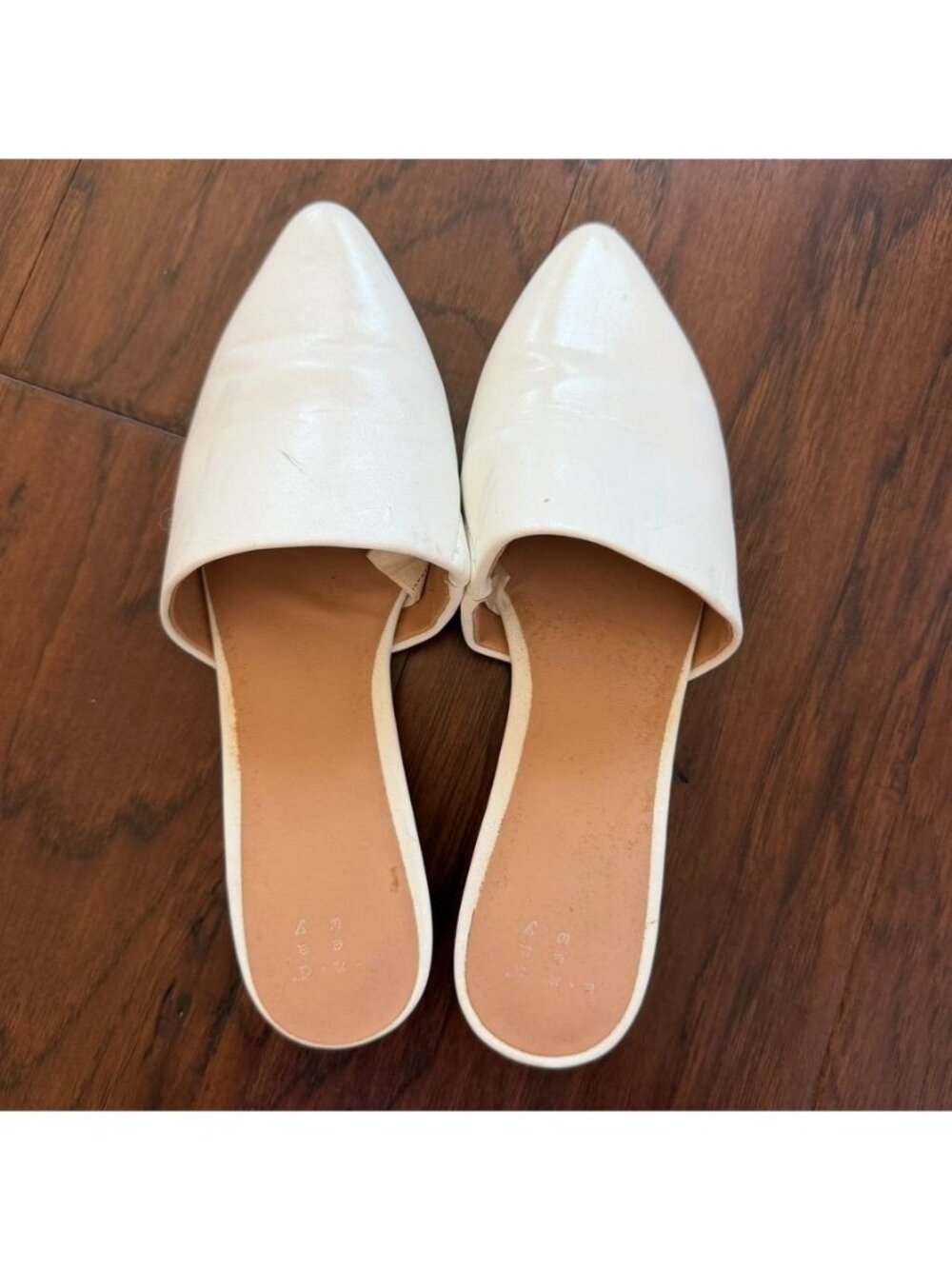 White Slip On Mules Size 6.5
